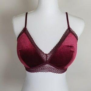 ABS Allen Schwartz Velvet Burgundy Bralette
